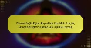 Zihinsel Sağlık Eğitim Kaynakları: Erişilebilir Araçlar, Uzman Görüşleri ve Refah İçin Topluluk Desteği