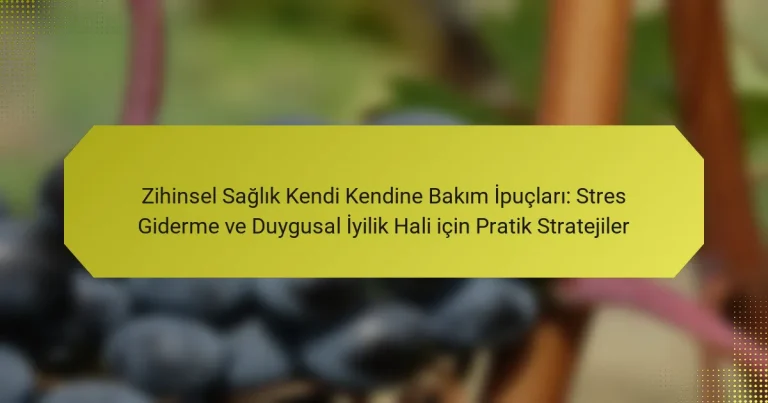 Zihinsel Sağlık Kendi Kendine Bakım İpuçları: Stres Giderme ve Duygusal İyilik Hali için Pratik Stratejiler