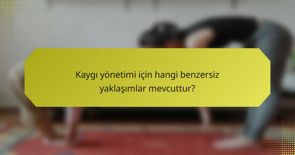 Kaygı yönetimi için hangi benzersiz yaklaşımlar mevcuttur?