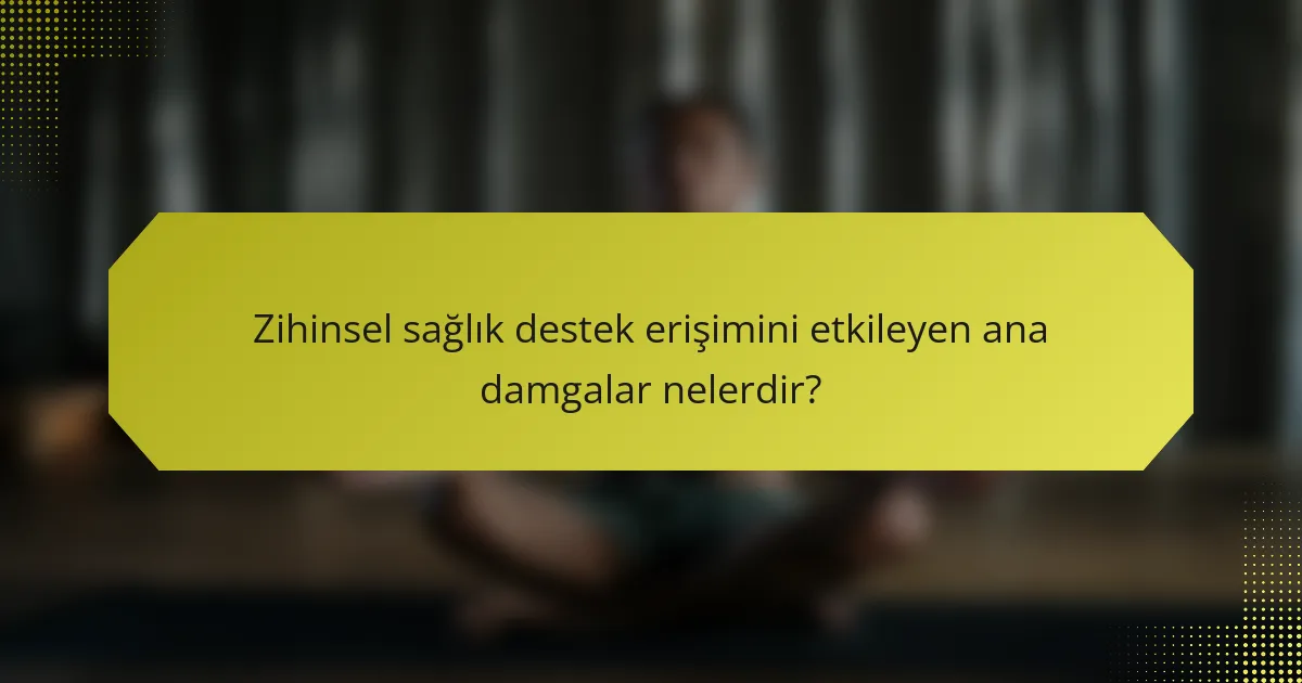 Zihinsel sağlık destek erişimini etkileyen ana damgalar nelerdir?